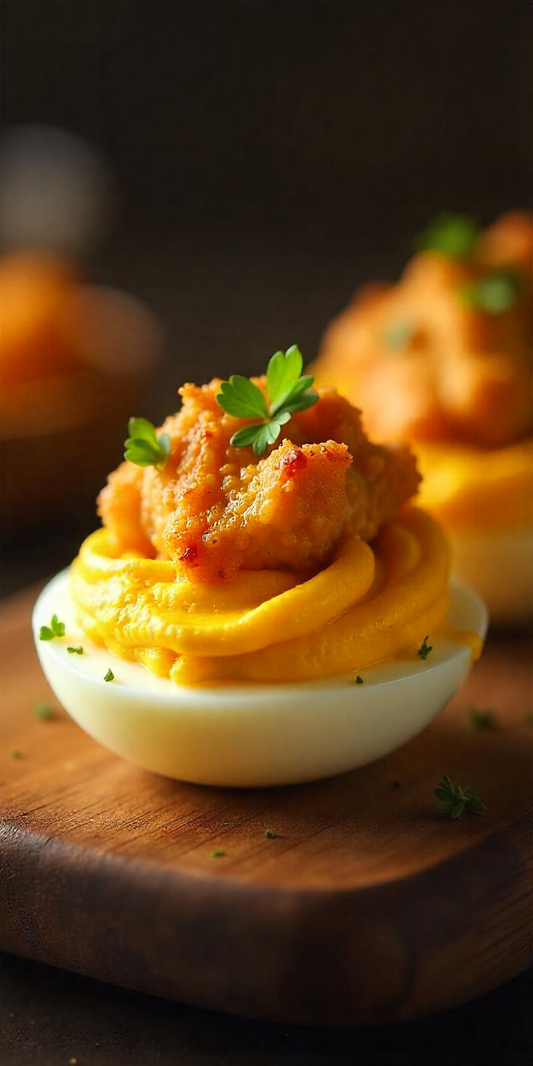 Buffalo chicken deviled eggs!